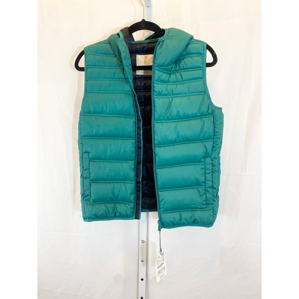 NWT Zara Puffer Vest with Hood - Boys 13-14 - Green